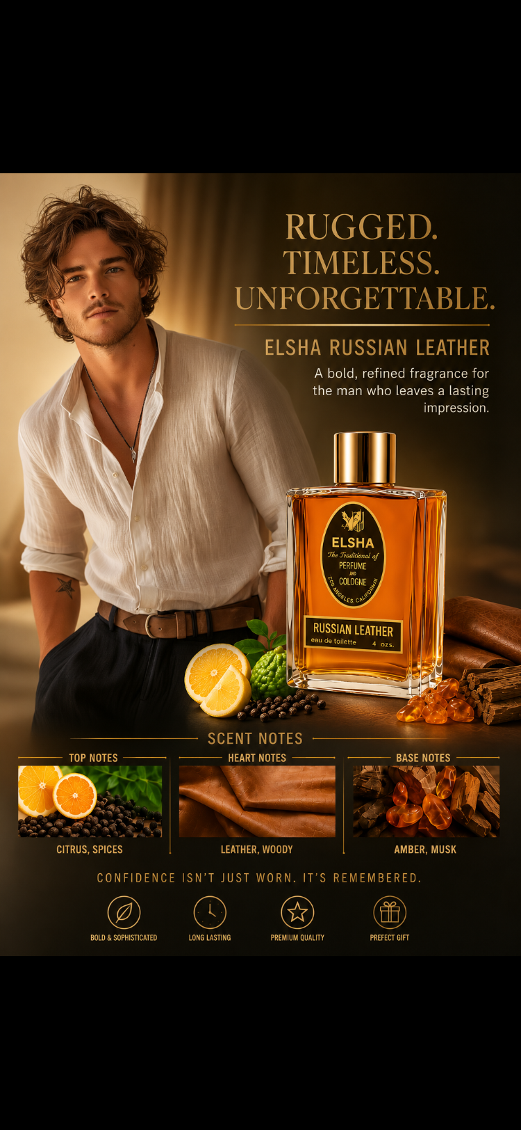 ELSHA Russian Leather Cologne
